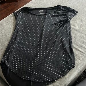 Maurices Black Relaxed Cap Sleeve Blouse